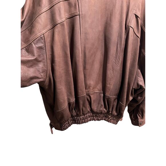 Georgetown Leather Design Brown Thinsulate Leather Jacket 2X Moto Bomber Coat - Picture 4 of 16